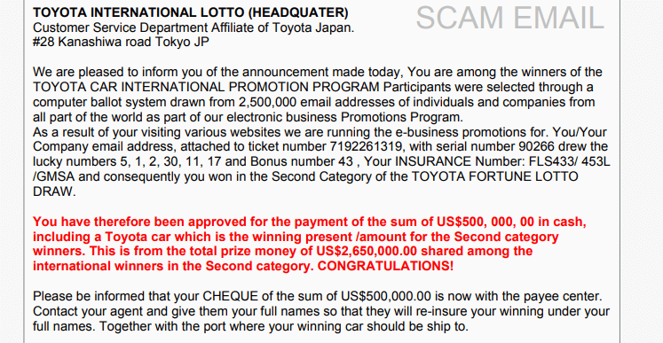 scam email