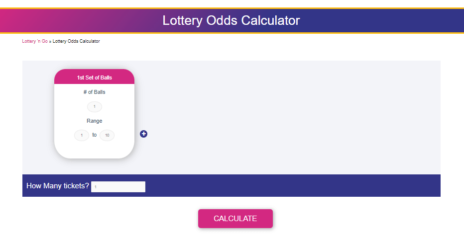 Lottery odds calculator