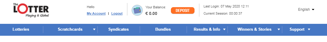 Select Deposit on the homepage