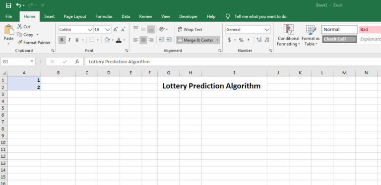 Lottery Prediction Algorithm Excel: Predict Lotto Numbers Using Excel