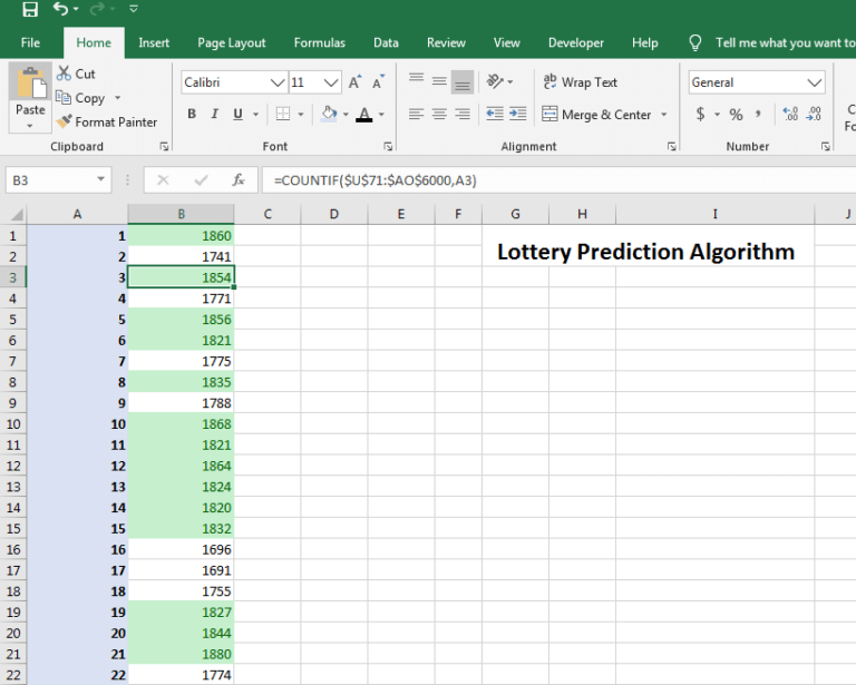 Lottery Prediction Algorithm Excel: Predict Lotto Numbers Using Excel