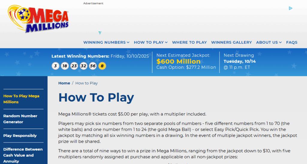 Mega Milioane și Powerball Reguli și formate comparate