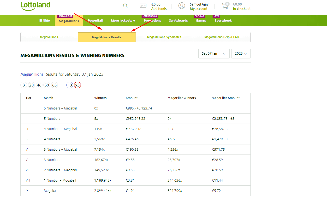 Lottoland MegaMillions Results