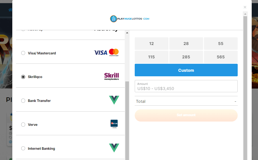 Choose a payment method