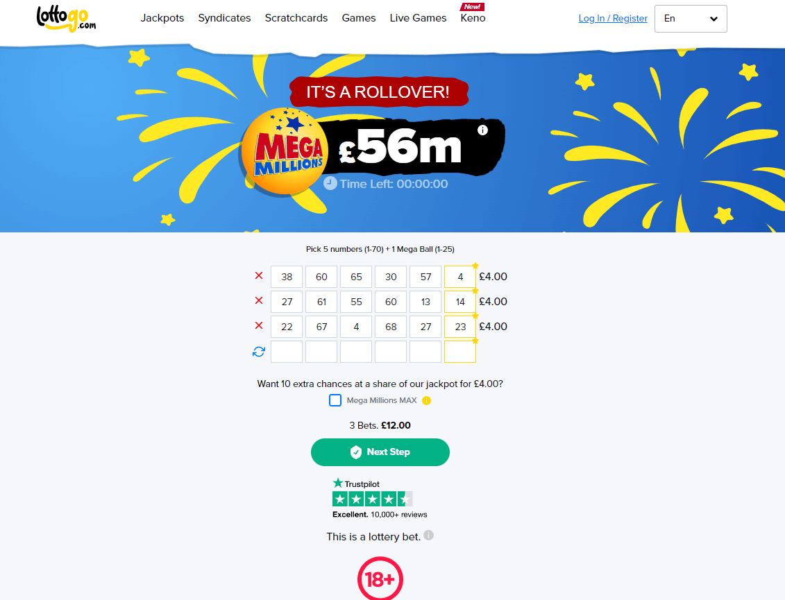 LottoGo Input Your Lottery Numbers