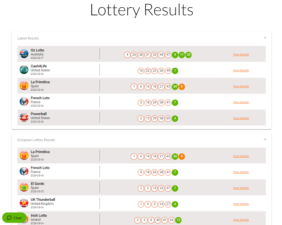 The lottery results