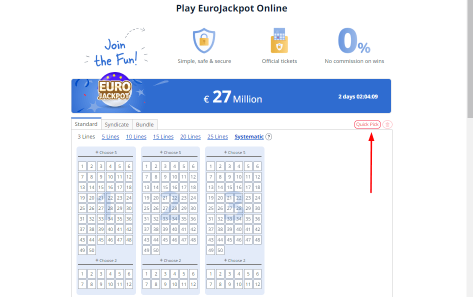 How to Play EuroJackpot Quick Pick?