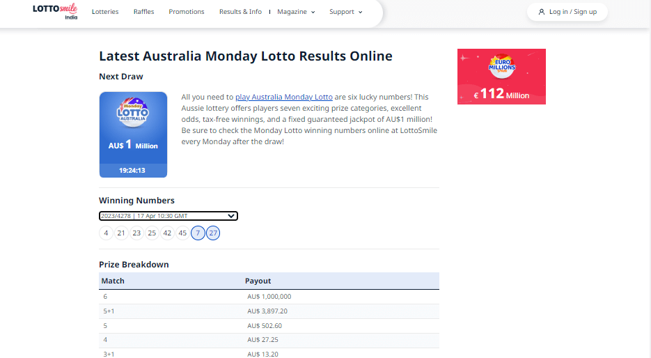 Last lottery draw