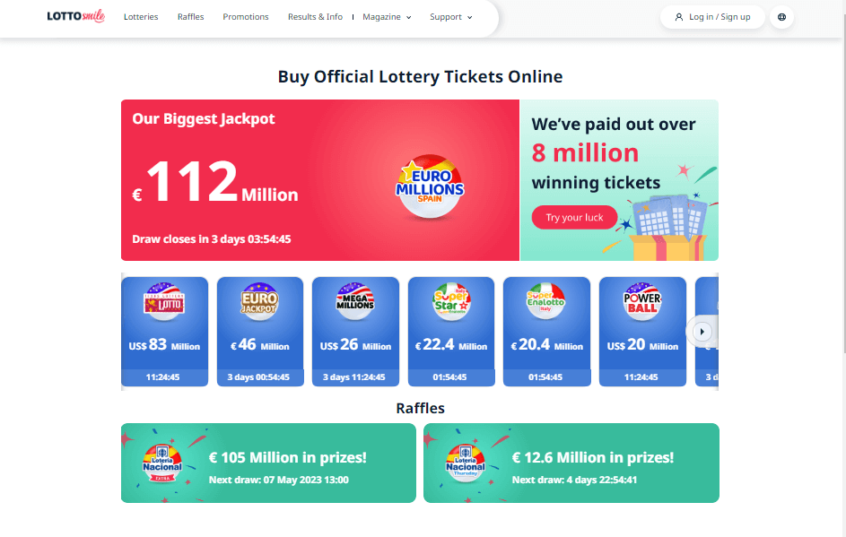 LottoSmile homepage