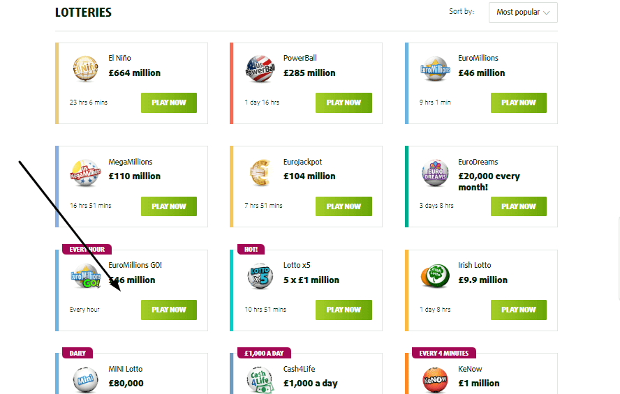 Go to the lottery section