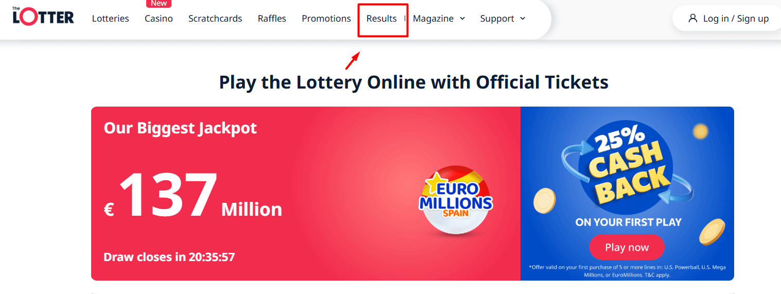 Find the theLotter Lottery Results