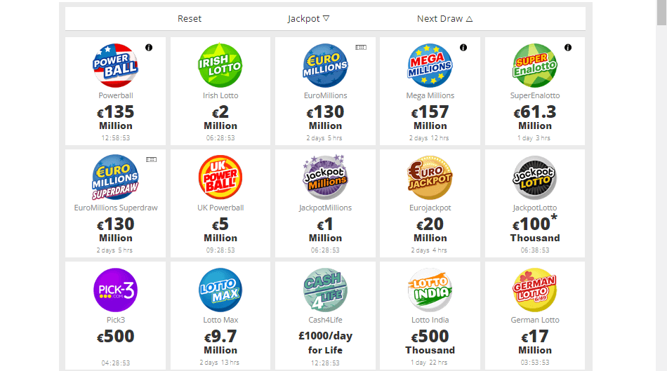 Go to the “Lotteries” section