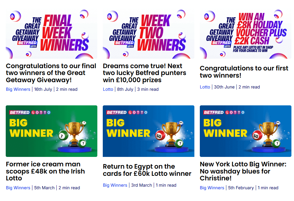 Betfred Lotto Verified Winners